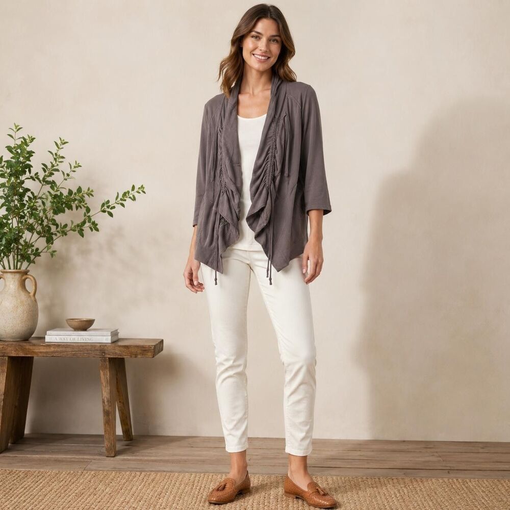 PRAIRIE UNDERGROUND Womens Jacket SMALL 100% Organic Cotton Open Front USA MADE